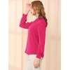 INSPIRE CHIC Women's Office Keyhole Elegant Stand Collar Long Sleeve Back Neck Button Blouse - 4 of 4