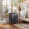 Aoibox Nightstand 2 Drawer Dresser with Fabric Bins Small End Table for Bedroom Entryway Dorm Dark Grey Sturdy Storage - 2 of 4