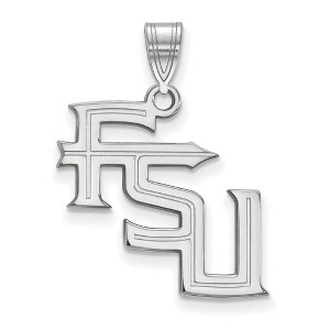 Black Bow Jewelry 10k White Gold Florida State Seminoles NCAA Large Pendant - 1 of 3