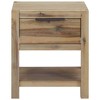 vidaXL Nightstand Bedside Cabinet Nightstand with Drawer Solid Acacia Wood and Engineered Wood - 3 of 4
