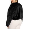 Agnes Orinda Women's Plus Size Faux Fur Long Sleeve Open Front Winter Warm Shaggy Parka Overcoats - 4 of 4