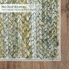 Acekool 5x7 Green Washable Area Rug, Modern Solid Braid Print, Non-Slip, Stain Resistant, Low Pile Accent Carpet for Living Room Bedroom - 2 of 4