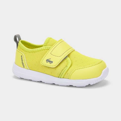 Baby Girl's Toddler Child's White Soft Real Leather Cruiser Shoes & Yellow Daisy 