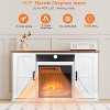 ZAFRO 47" Electric Fireplace Mantel Freestanding, Triangular Corner Fireplace , 5 Brightness LED Flame, 750W/1500W - 2 of 4