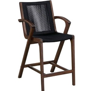 Boraam Luca Black Rope Counter Height Barstool Cappuccino Finish - 1 of 4