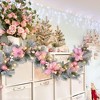 MOEPISY 6 feet Christmas Pink Garland for Front Door with 30 LED Lights with Timer - 4 of 4