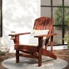 Oversized Adirondack Chair, Outdoor Fire Pit and Porch Seating, Classic Log Lounge w/ Built-in Cupholder - 2 of 4
