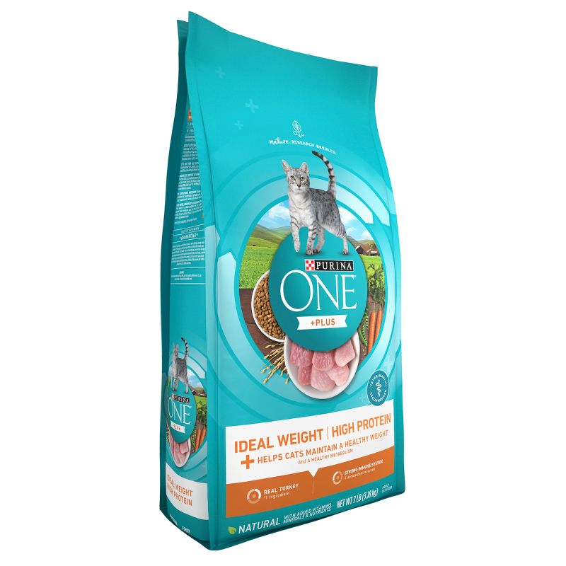 Purina ONE Ideal Healthy Weight High Protein Natural Turkey Flavor Dry Cat Food - 7lbs, 5 of 10