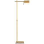 Possini Euro Design Modern Pharmacy Floor Lamp 60" Tall Warm Gold Adjustable Swivel Head for Living Room Reading House Bedroom