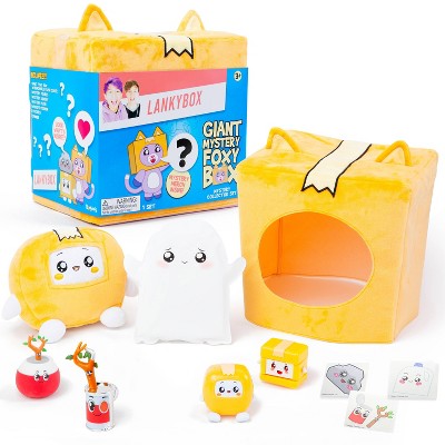 Lankybox Big Boxy Mystery Box, Yellow Surprise Box with Plush