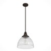 Hunter Fans 13" Onyx Bengal Pendant Ceiling Light Fluted Glass Dimmable - 3 of 4