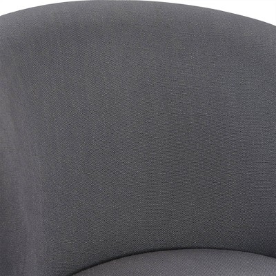 Contemporary Gray Fabric Swivel Counter Stool with Espresso Wood Base