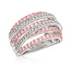 Ross-Simons 1.00 ct. t.w. Pink Sapphire and .15 ct. t.w. Diamond Highway Ring in Sterling Silver - 4 of 4