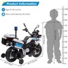12V 7AH Kids Motorcycle, Ride On Police Motorcycle for Kids with High/Low Speed, 2 Storage Boxes, Warning Lights and LED Headlights - 3 of 4