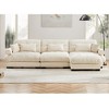 Oversized 130" Velvet Modular L-Shaped Sectional Sofa with Bolstered Armrests and Ottoman, 4-Piece Free combination Sofa - 3 of 4