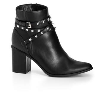 Women's WIDE FIT Birdy Mid Boot - black | CITY CHIC