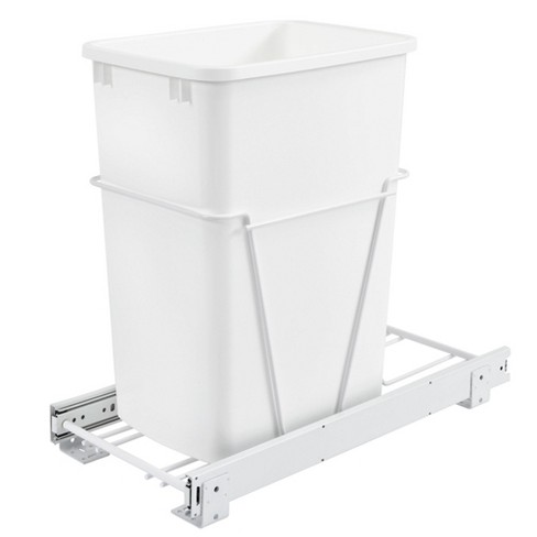 35 QT Silver Double Bin Trash Can Pull Out