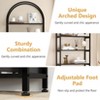 Arched Bookshelf, Bookcase with Doors Storage, 71.5 Inches Tall Industrial Book Shelf - 2 of 4