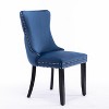 CAVINAS Velvet Upholstered High Back Dining Chairs with Nailhead Trim and Solid Wood Legs, Set of 2 - 3 of 4