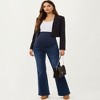 Anna-Kaci Women's Maternity Flare Jeans with Full Over Belly Panel and Classic Denim Wash - 2 of 4