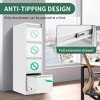 Munora - 4-Drawer Vertical File Cabinet with Lock - Heavy Duty for Letters/Legal/A4 Files - White - 4 of 4