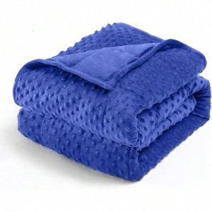 Dot Weighted Blanket, 15lbs, Queen Size, Soft Cozy Blanket for Bed and Couch, Breathable with Glass Beads, Blue 60x80 Inches - 1 of 4