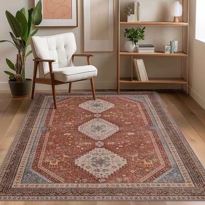 ABYNOW Area Rug Machine Washable Rug, Non Slip Indoor Vogue Area Rugs