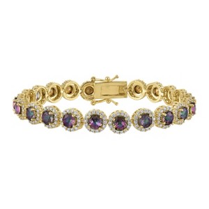 Ivy Sharpe Silver Plated Cubic Zirconia Halo Tennis Bracelet - 1 of 2