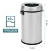 17 Gallon Stainless Steel Waste Bin, Commercial Grade Outdoor Garbage Can, Fingerprint-Proof Garbage Can, Round Trash Bin, for Kitchen - 3 of 4