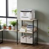 Karl Home 3-Tier Printer Stand P2 Particleboard Oak Color Combo A+B 15.7x12x25.6 Inches - 3 of 4