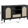 Rattan Sideboard Buffet Cabinet with Drawer & Open Shelves, Boho Farmhouse Coffee Bar for Kitchen, Dining or Living Room - 2 of 4