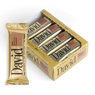 David Protein Protein Bars with 28g Protein - Salted Peanut Butter Flavor - 12ct