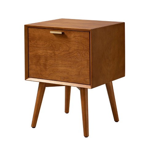 Doris 2 Drawer Mid century Nightstand With Built in Outlets Hulala home Target