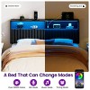 Greenstell Upholstered Headboard for Bed Frame,  with Charging Station & LED Light, Height Adjustable, Gray - 3 of 4