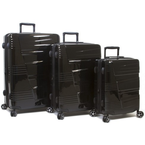 Dejuno Lumos Hardside 3 piece Expandable Spinner Luggage Set Black Target