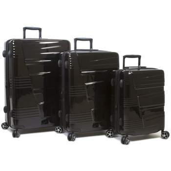 Dejuno Lumos Hardside 3-Piece Expandable Spinner Luggage Set - Black