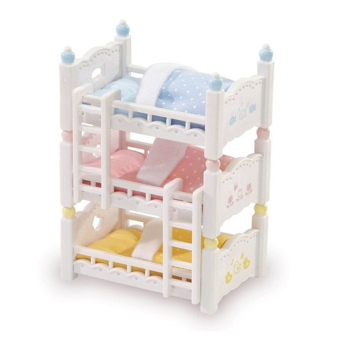 2 SYLVANIAN FAMILIES CALICO CRITTERS BABY BUNK BED REPLACEMENT WHITE LADDER 