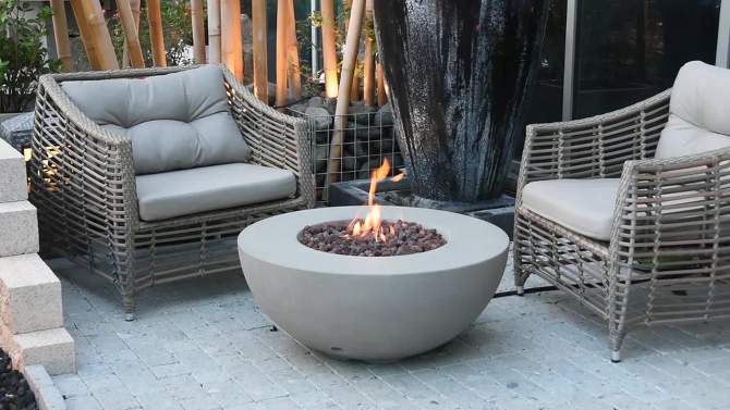 Roca 34&#34; Outdoor Fire Pit Propane Table Backyard Patio Heater - Elementi, 2 of 7, play video