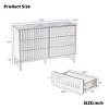 47'' Black Modern Drawer Storage Cabinet with Slatted Front & Metal Base,Wooden Dresser for Bedroom or Entryway-Baofuwish - 4 of 4