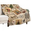 FIONECA Vintage Christmas Architecture Stamp Blanket with Tree and Star Design Soft Warm Holiday Decor Throw 30x40 inches - 2 of 4