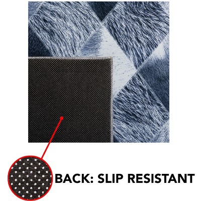 Gray Faux Hide Non-Slip Washable Rug, 30" x 7"