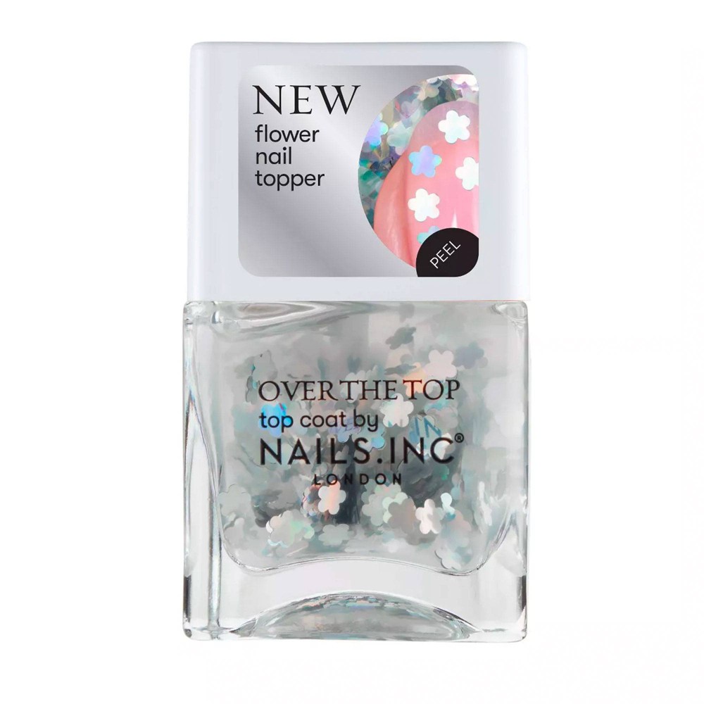 Nails Inc. Partying in Piccadilly Silver Holographic Flower Topper - 0.47 fl oz -  83475171