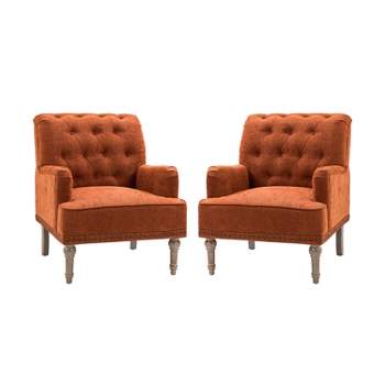 Set of 2 Naida Armchair with Carved Legs | ARTFUL LIVING DESIGN