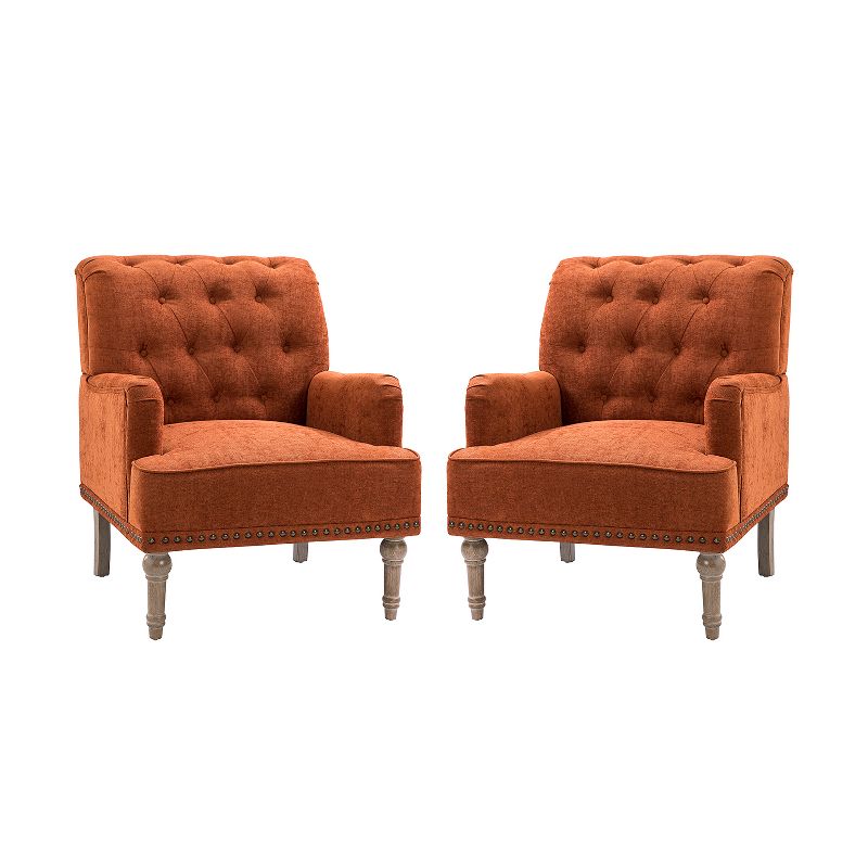 Set of 2 Naida Armchair with Carved Legs | ARTFUL LIVING DESIGN, 1 of 12