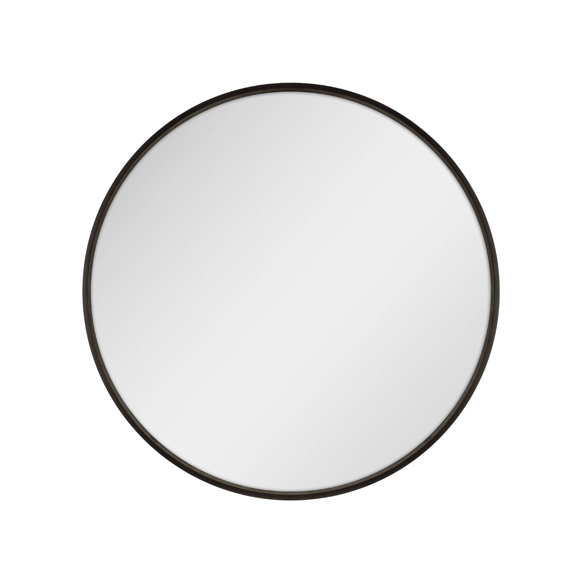 Master & Co. 34" Round Woodgrain Mirror Black