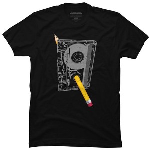 Men's Design By Humans Old School Pencil Rewind By clingcling T-Shirt - 1 of 4