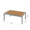 Outdoor Aluminum Coffee Table with Rust Resistant Frame,Rectangular Patio Garden Coffee Table,Modern Lightweight Coffee Table-Cuddlewood - 4 of 4