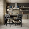 Amisco Clarkson Upholstered Barstool: Faux Leather, Steel Frame, Fixed Height 30", Square Base - 3 of 4