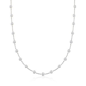 Ross-Simons 10.00 ct. t.w. Bezel-Set CZ Station Necklace in Sterling Silver - 1 of 4