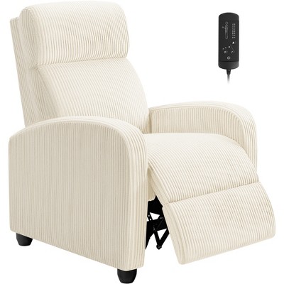 LACOO Corduroy Home Theater Recliner with Massage Backrest